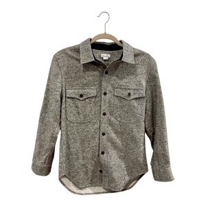 Steven Alan Triple-Stitch Camp Collar Men’s Wool Shirt Size Small Gray